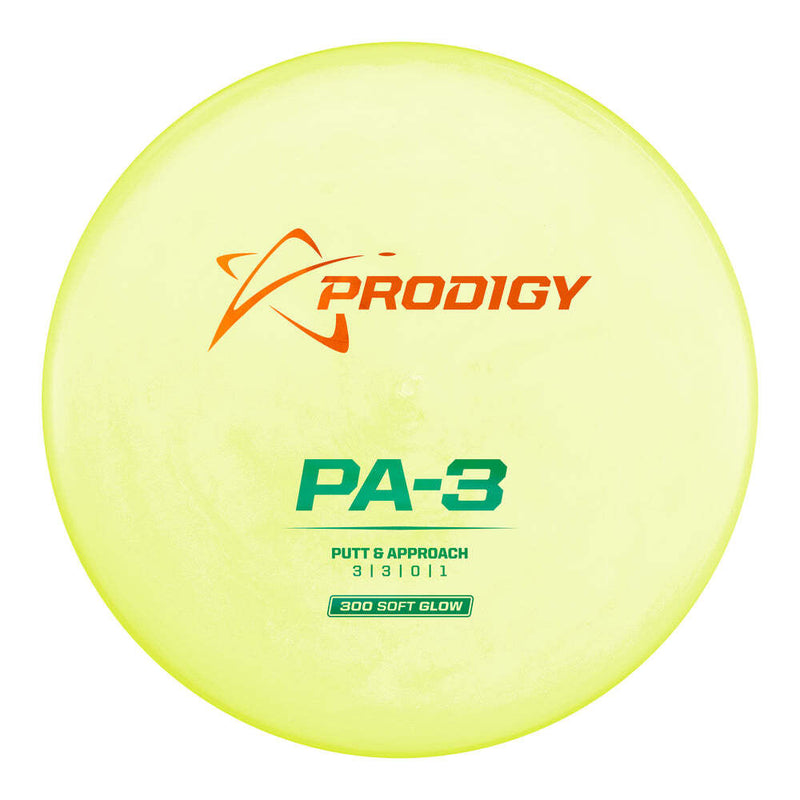 Prodigy 300 Soft Color Glow PA-3 putt & approach disc, yellow disc