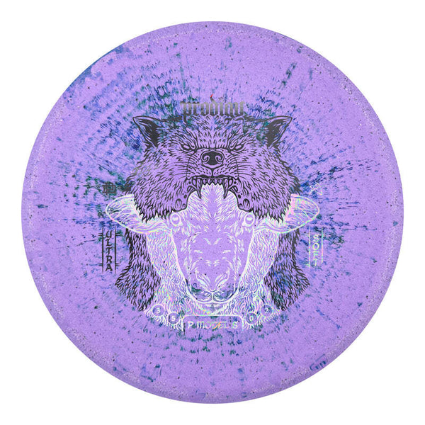 Prodigy 300 Ultra Soft Fractal P Model S putt & approach disc, Sheep's Clothing stamp, purple disc