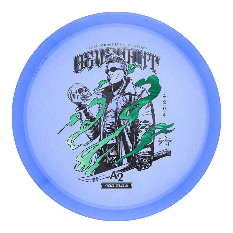 Prodigy 400 Glow A2 putt & approach disc, Revenant stamp, blue disc