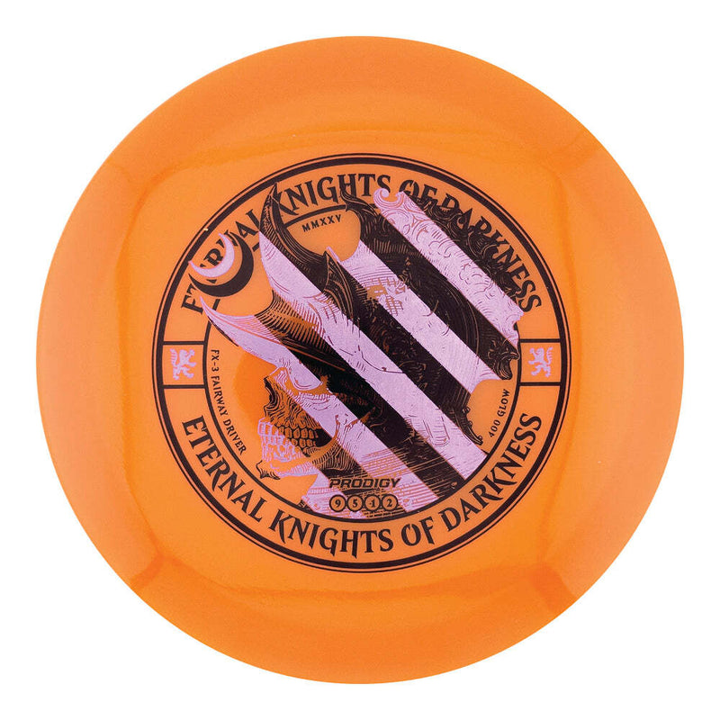 Prodigy 400 Glow FX-3 fairway driver disc, Eternal Knight stamp, orange disc