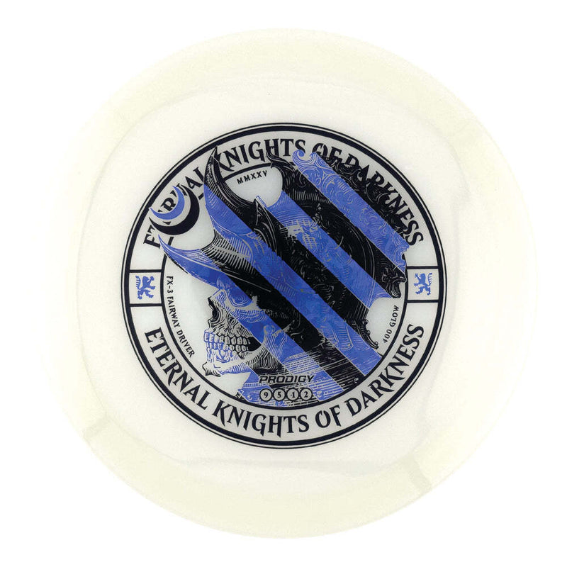 Prodigy 400 Glow FX-3 fairway driver disc, Eternal Knight stamp, white disc