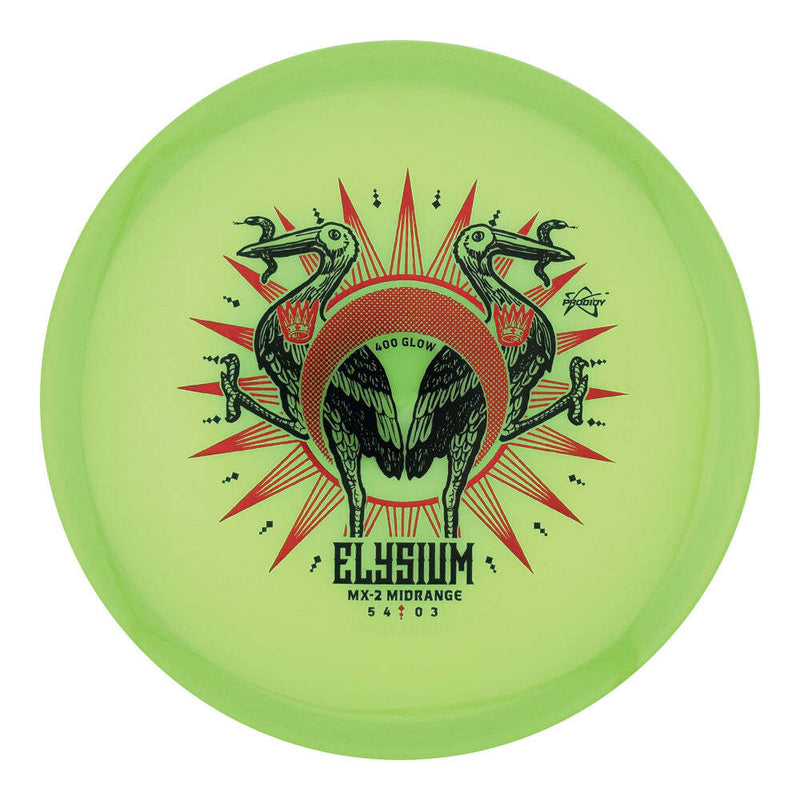 Prodigy 400 Glow MX-2 midrange disc, Elysium stamp, green disc