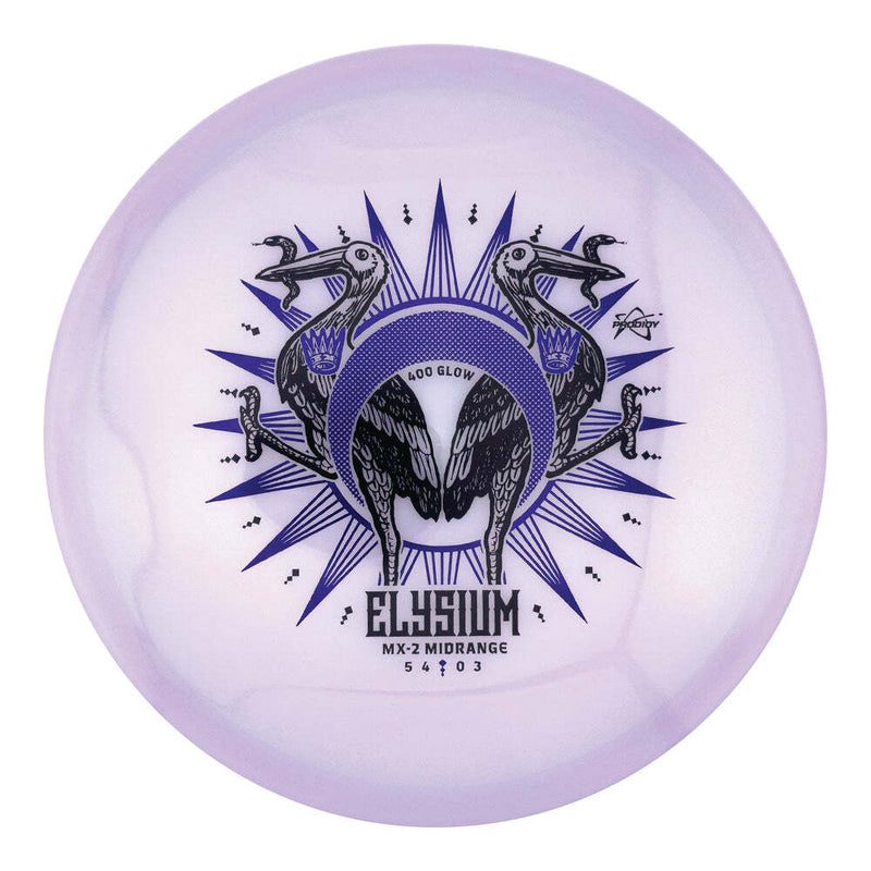 Prodigy 400 Glow MX-2 midrange disc, Elysium stamp, light purple disc