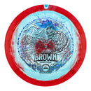 Prodigy 400 Spectrum Feedback driver disc, Brandon Brown 2025 Signature Series stamp, light blue and red disc