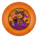 Prodigy 750 Glimmer H7 driver disc, Kittyzilla Returns stamp, orange disc