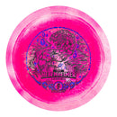 Prodigy 750 Spectrum D1 driver disc, Jake Hebenheimer 2025 Signature Series stamp, hot pink and light pink disc