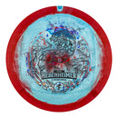 Prodigy 750 Spectrum D1 driver disc, Jake Hebenheimer 2025 Signature Series stamp, light blue and red disc