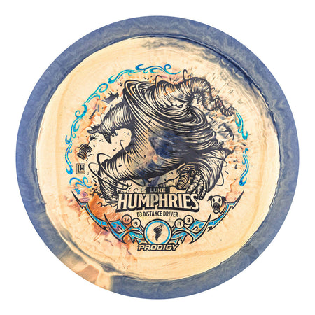 Prodigy 750 Spectrum D3 driver disc, Luke Humphries 2025 Signature Series stamp, light yellow and blue disc