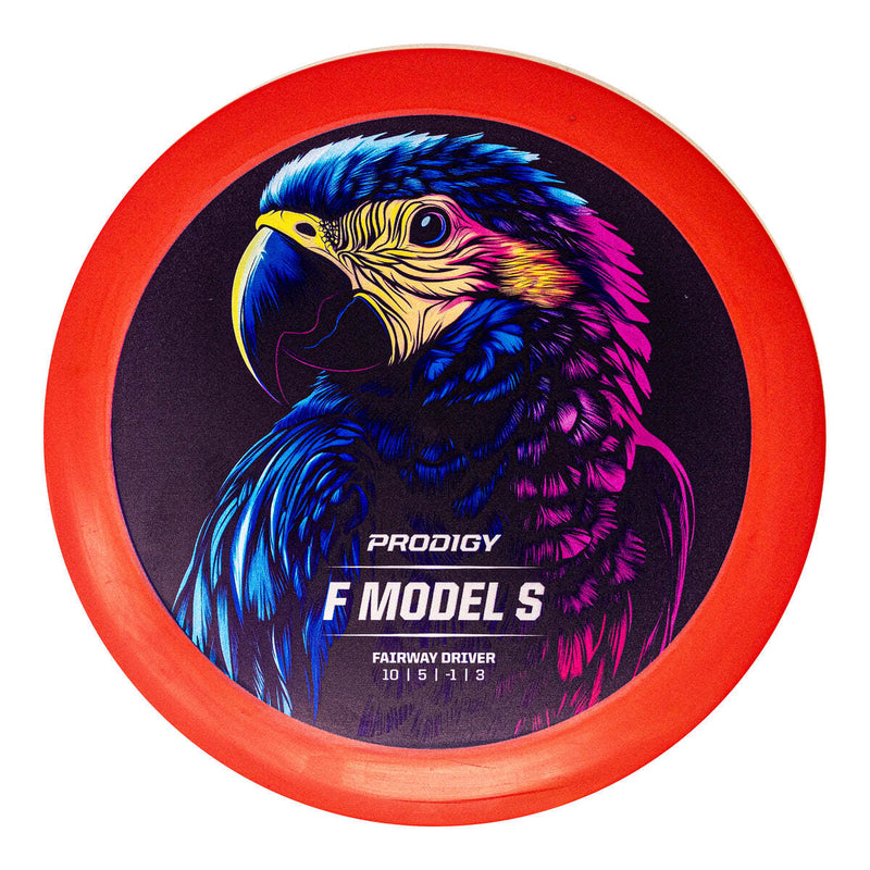 Prodigy ACE Line BaseGrip F Model S fairway driver disc, Retroflight Series stamp, red disc