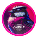 Prodigy ACE Line BaseGrip P Model S putt & approach disc, Retroflight Series stamp, pink disc