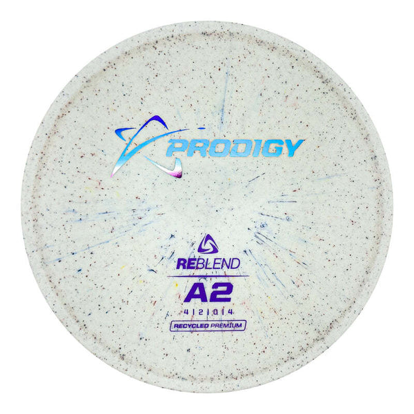 Prodigy ReBlend A2 putt & approach disc, white and multi color disc