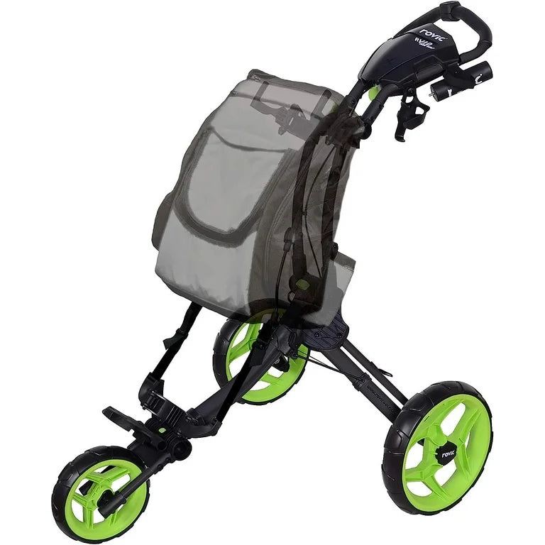 Rovic RV1D Disc Golf Cart - Charcoal & Lime