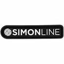 Simon Line Logo Hook and Loop PVC Patch for disc golf bags, hats, and ZÜCA MOLLE panels – Black