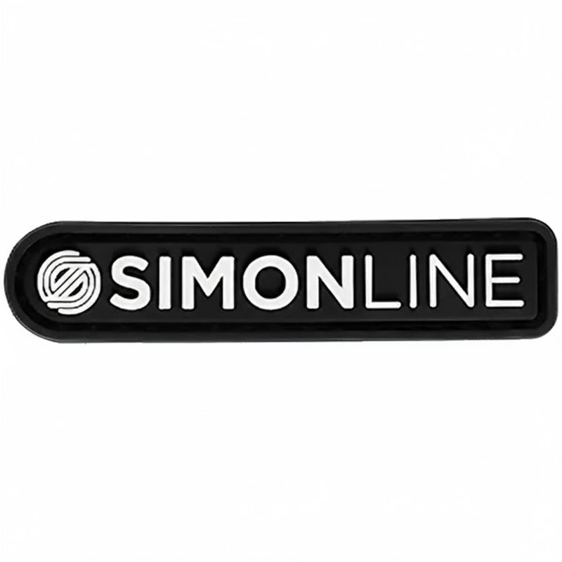Simon Line Logo Hook and Loop PVC Patch for disc golf bags, hats, and ZÜCA MOLLE panels – Black