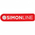 Simon Line Logo Hook and Loop PVC Patch for disc golf bags, hats, and ZÜCA MOLLE panels – Red