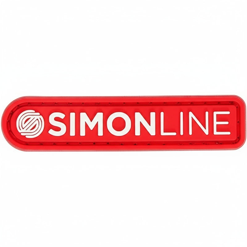Simon Line Logo Hook and Loop PVC Patch for disc golf bags, hats, and ZÜCA MOLLE panels – Red