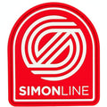 Simon Line Tag Logo Hook and Loop PVC Patch for disc golf bags, hats, and ZÜCA MOLLE panels – Red.
