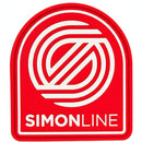 Simon Line Tag Logo Hook and Loop PVC Patch for disc golf bags, hats, and ZÜCA MOLLE panels – Red.
