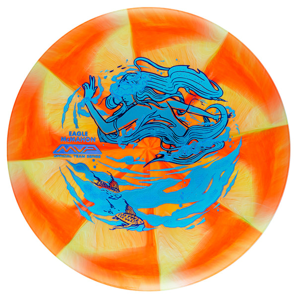 Streamline Cosmic Neutron Range putt & approach disc, Eagle McMahon 2025 Team Series "Elemental Water" stamp, orange and yellow disc