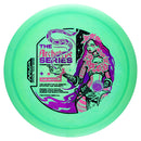 Streamline Neutron Boost driver disc, Eagle McMahon Archetype Series "The Mystic" stamp, green disc