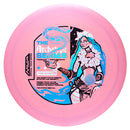 Streamline Neutron Boost driver disc, Eagle McMahon Archetype Series "The Mystic" stamp, pink disc