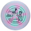 Streamline Neutron Echo midrange disc, Silas Schultz 2026 World Champion Toboggan Trophy stamp, light pink and light blue disc
