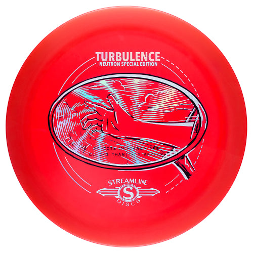 Streamline Neutron Turbulence fairway driver disc, Feel The Wind stamp, red disc