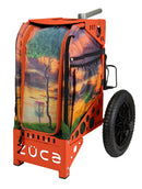 Zuca All Terrain Disc Golf Cart - Orange Frame With Twilight Trail Insert Bag