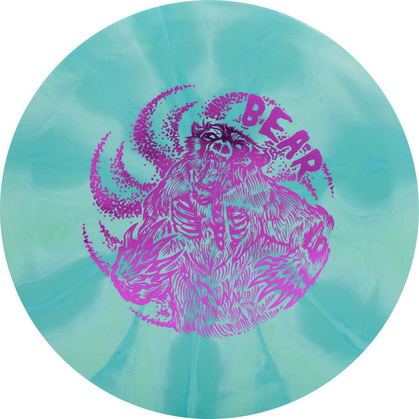 Westside Discs Revive Burst Bear fairway driver disc, Final Lunge stamp, blue and green disc
