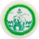 Westside Discs Tournament Ring Bear fairway driver disc, white and green disc with white rim