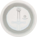 Westside Discs Tournament RIng Sword driver disc, white and silver disc with white rim
