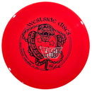 Westside Discs Tournament-X Adder driver disc, Nikko Locastro 2021 Team Series V2 With Flight Club Mini Overstamp stamp, red disc