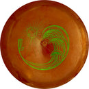 Westside Discs VIP Longbowman driver disc, Matt Bell Trilogy Tour Stamp Chain Waves stamp, red disc