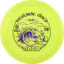 Westside Discs VIP Matt Orum Tide driver disc, First Run stamp, yellow disc