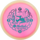 Westside Discs VIP Moonshine Orbit Northman driver disc, HSCo Time Stamp stamp, pink disc with glow rim