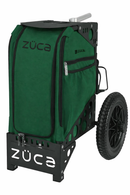 Zuca All Terrain Disc Golf Cart - Black Frame With Emerald Green Insert Bag, Black All Terrain Disc Golf Cart, Emerald Green All Terrain Insert Bag