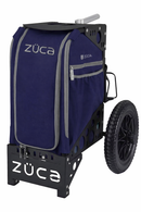 Zuca All Terrain Disc Golf Cart - Black Frame With Indigo Insert Bag, Black All Terrain Disc Golf Cart, Indigo All Terrain Disc Golf Insert Bag