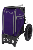 Zuca All Terrain Disc Golf Cart - Black Frame With Purple Insert Bag, Black All Terrain Disc Golf Cart, Purple All Terrain Disc Golf Insert Bag