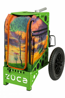 Zuca All Terrain Disc Golf Cart, Green All Terrain Frame, Twilight Trail All Terrain Insert Bag,