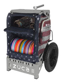 Zuca Trekker Disc Golf Cart - Gray Frame With Old Glory Insert Bag