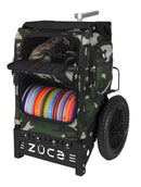 Zuca Trekker Disc Golf Cart - Black Frame With Woodland Camo Insert Bag