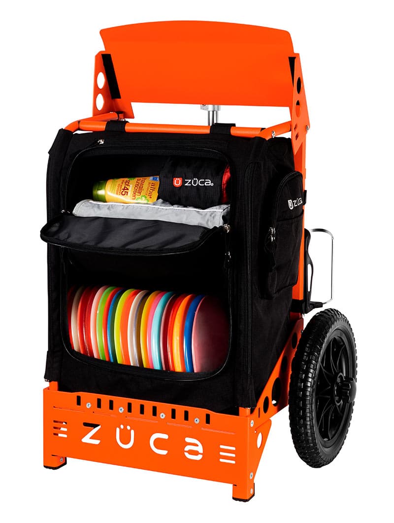 Zuca Trekker LG Disc Golf Cart - Orange Backpack LG Frame With Black I