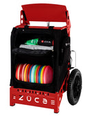 Zuca Trekker LG Disc Golf Cart - Red Backpack LG Frame With Black Trekker LG Insert Bag