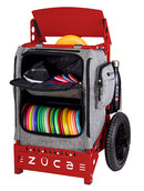 Zuca Trekker LG Disc Golf Cart - Red Backpack LG Frame With Charcoal Trekker LG Insert Bag