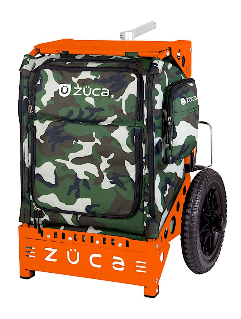 Zuca Orange Backpack LG Disc Golf Cart - Woodland Camo Trekker LG Insert Bag